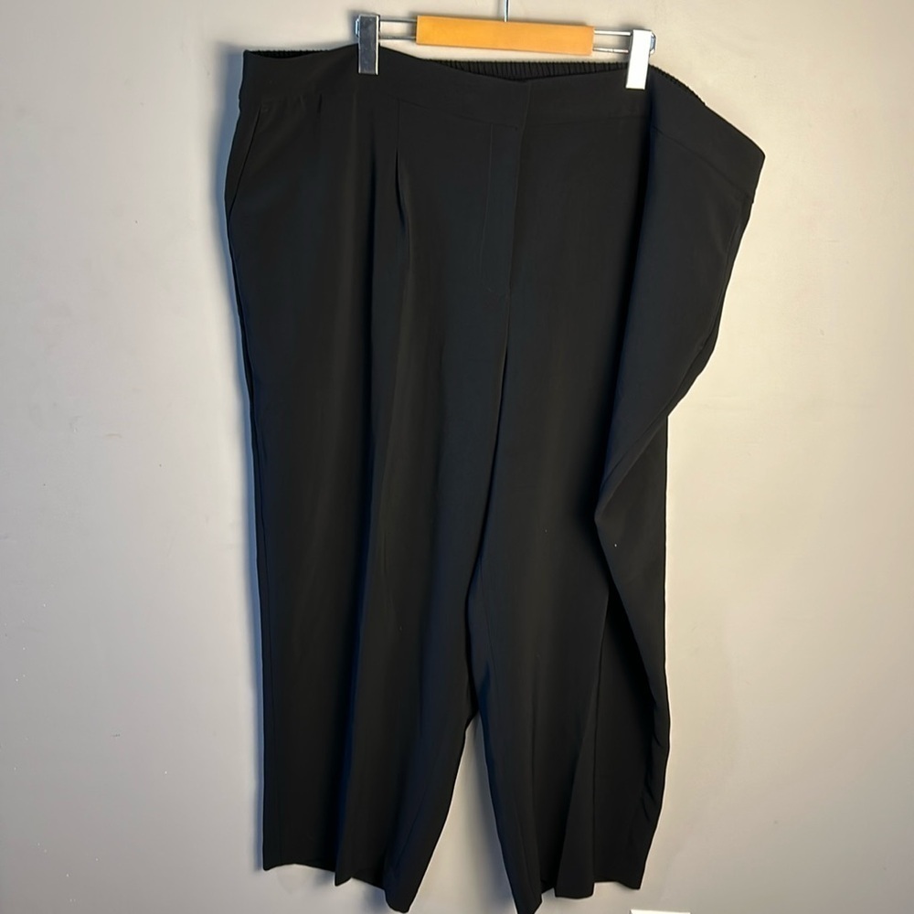NWT PENN Penningtons Black Trousers Pants Plus Pleated Pockets Women’s 28